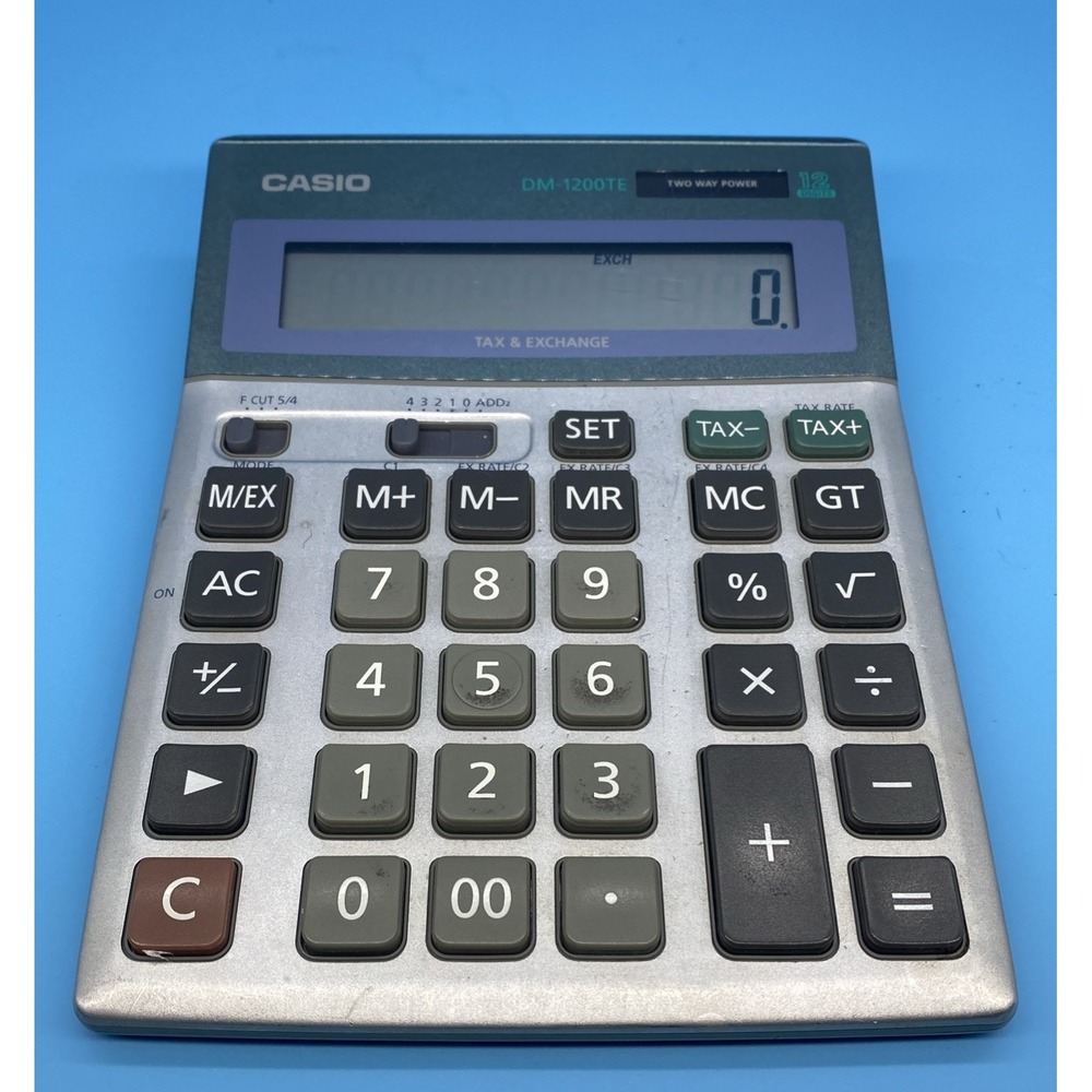 Casio DM-1200TE Desktop Calculator LCD Display 12 Digits Tax & Exchange